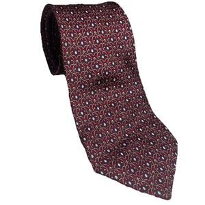 Christian Dior Mens 100% Silk Neck Tie Maroon Red Weaved Italy Made USA 3"X60"